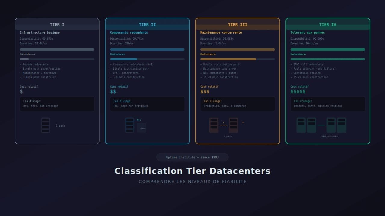 Classification Tier des datacenters : comprendre les niveaux de fiabilité